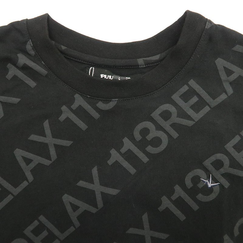 1PIU1UGUALE3 RELAX ウノピゥウノウグァーレトレ リラックス 半袖Tシャツ UST-23008 ロゴプリント 黒 SN90 50 ウノピュー_画像5