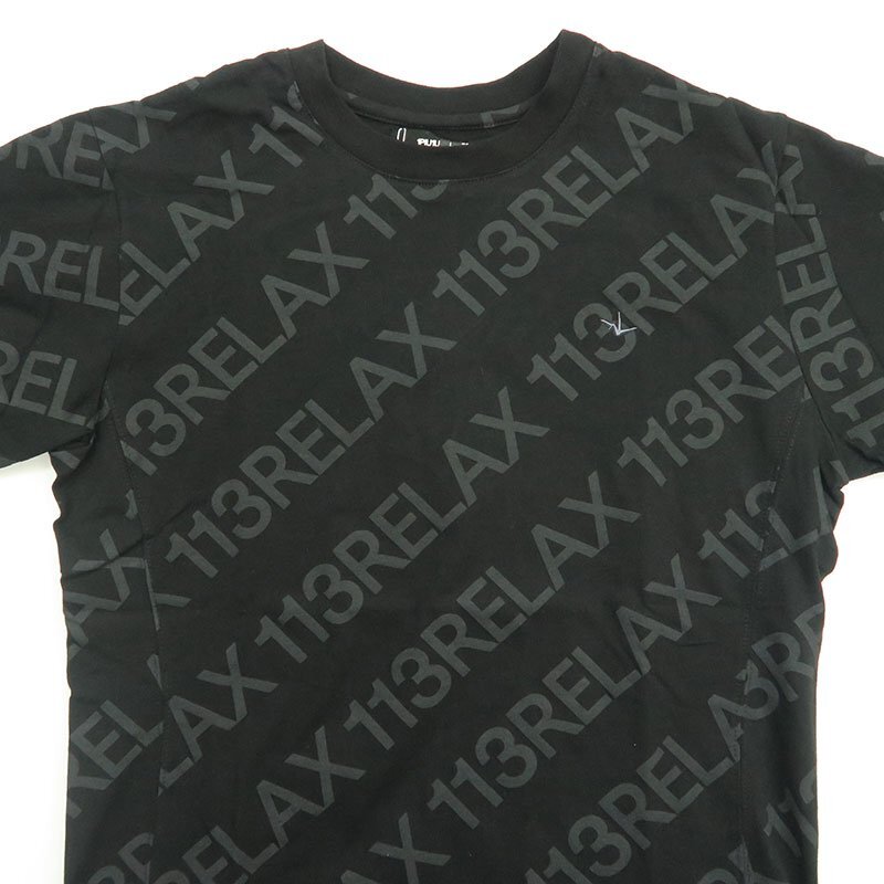 1PIU1UGUALE3 RELAX ウノピゥウノウグァーレトレ リラックス 半袖Tシャツ UST-23008 ロゴプリント 黒 SN90 50 ウノピュー_画像4