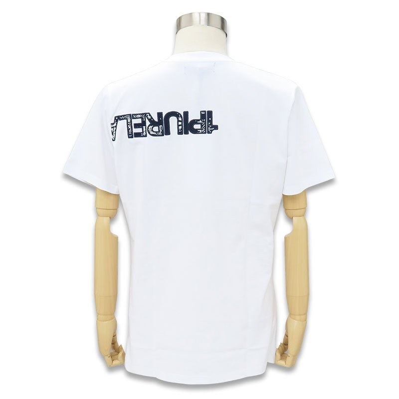 1PIU1UGUALE3 RELAX ウノピゥウノウグァーレトレ リラックス XL 半袖Tシャツ UST-23020 ロゴ 白 SN10 ペイズリー ウノピュー_画像3
