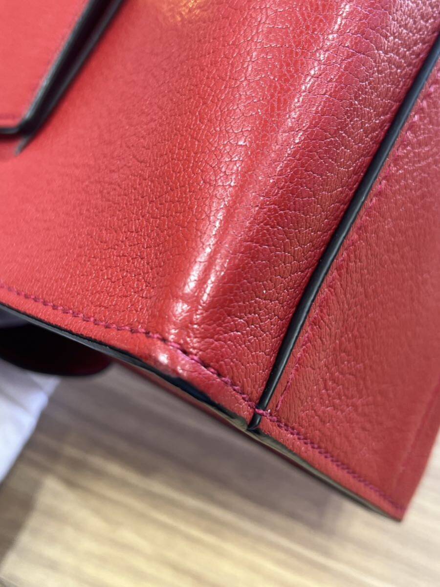 [ storage bag * shoulder with strap .]miumiu MiuMiu shoulder bag handbag 2way leather red red Cross body 