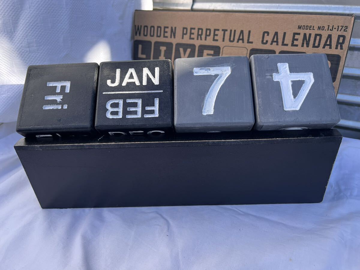 ◆ ハットトリック WOODEN CALENDAR 1J-172 01 インテリア 置物 オブジェ ◆B-1051_画像3