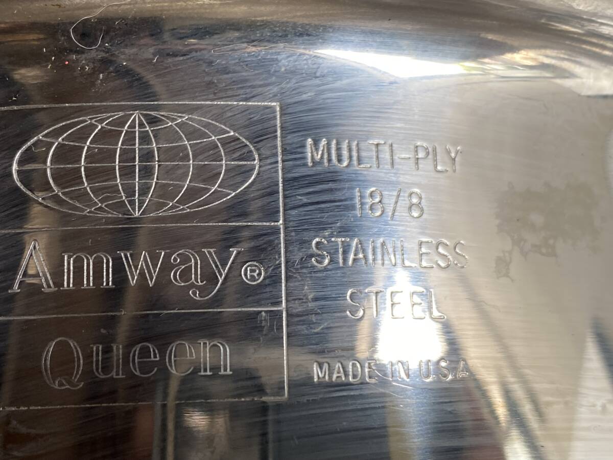 Ct176◆Amway Queen アムウェイ クイーン◆調理器具 キッチン 片手鍋 鍋 蓋付き MULTI-PLY-I 18/8 STAINLESS U.S.A.製 5点 ＋の画像10