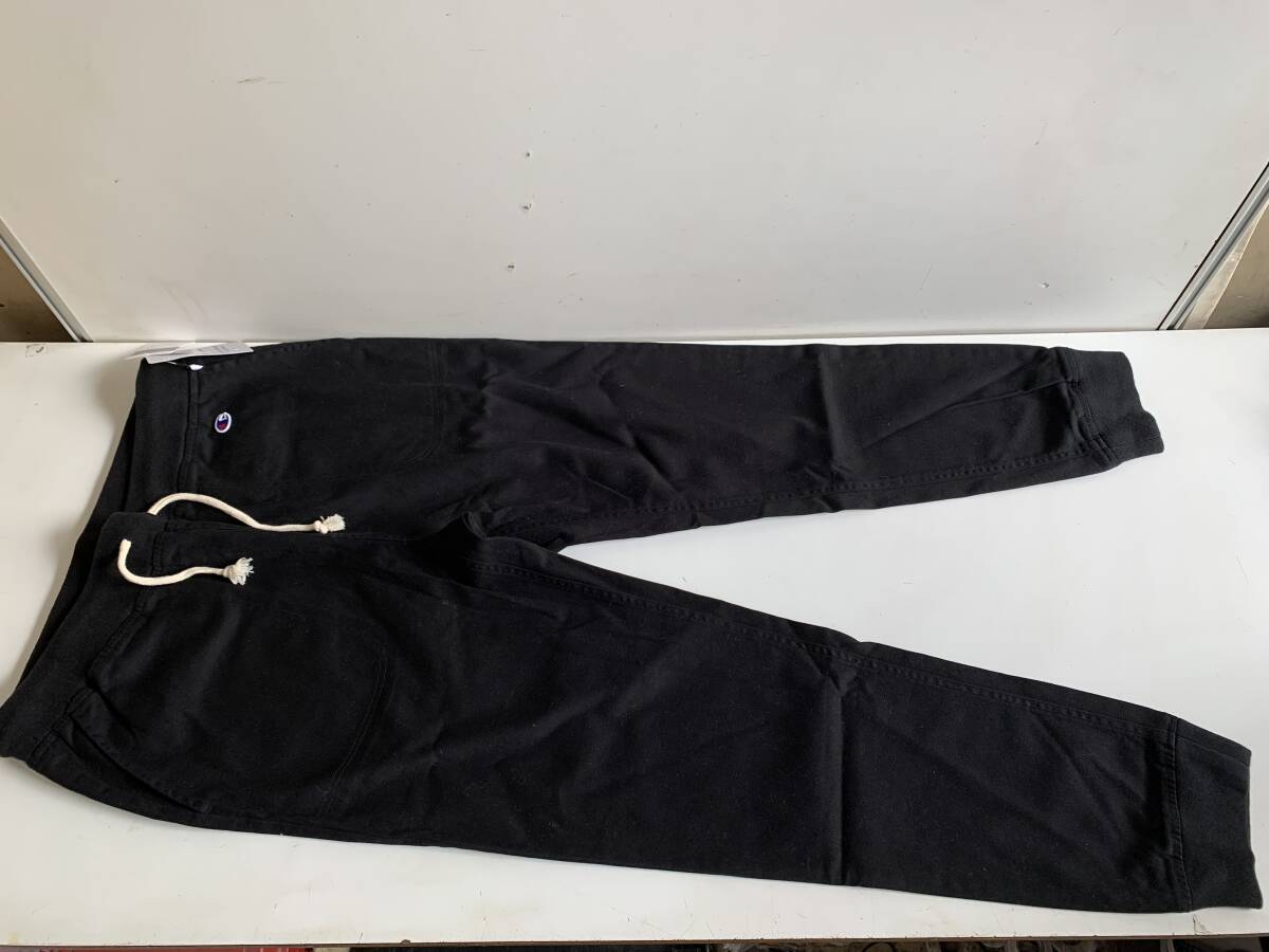 Qu930*Champion Champion * stretch tsu il hem rib long pants C3-T201 men's XL size 090 black / black sport tag attaching new goods 