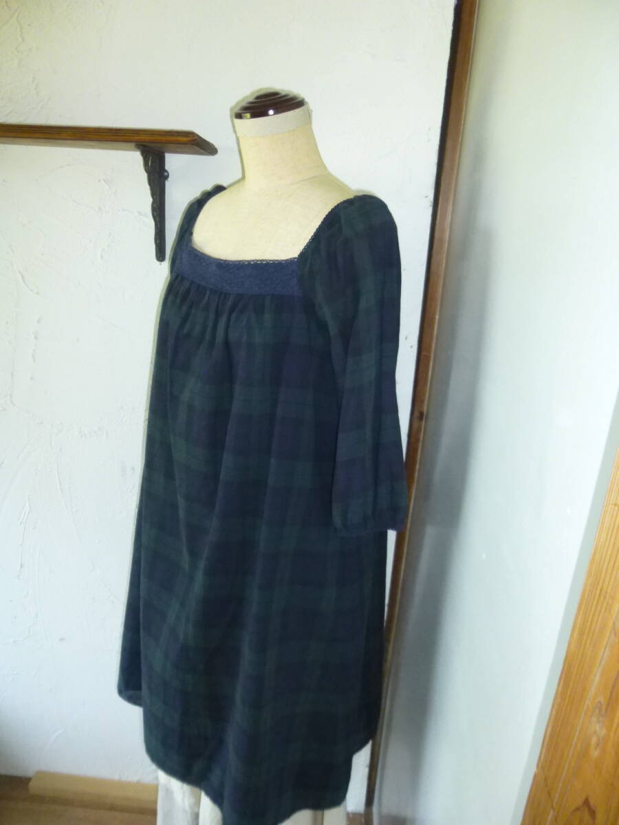  prompt decision NIMES Nimes black watch pattern tunic One-piece ino cent M size check pattern spring summer thing tartan check race 