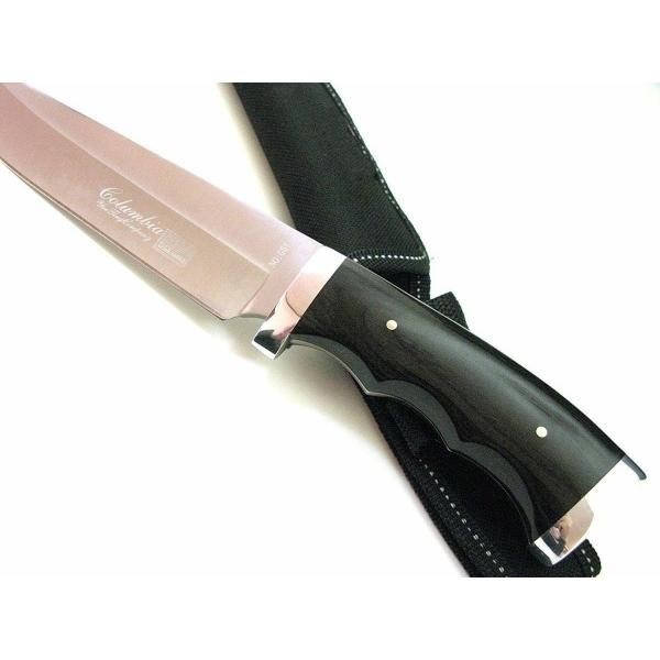 G51★Columbia Saber★コロンビアナイフ  高品質シースナイフ 黒檀調高級ウッドハンドル アウトドアの画像2