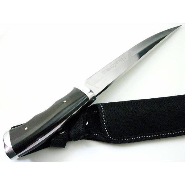 G51★Columbia Saber★コロンビアナイフ  高品質シースナイフ 黒檀調高級ウッドハンドル アウトドアの画像3