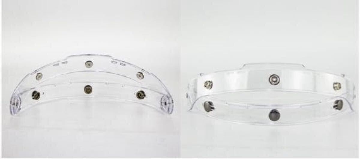 シルバー バブルシールド ジェットヘルメット汎用品 フリップアップベース付き 銀メッキ 機能性 保護性  シールド ミラーの画像2