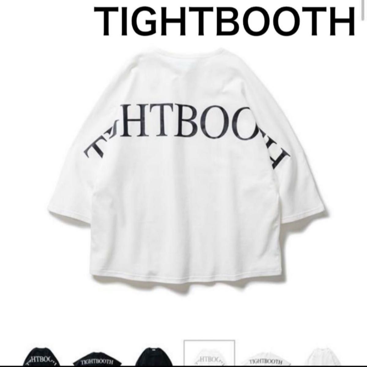 TIGHTBOOTH タイトブース ビッグロゴ　七分袖Tシャツ ポケットロゴ ワンポイント オーバーサイズ