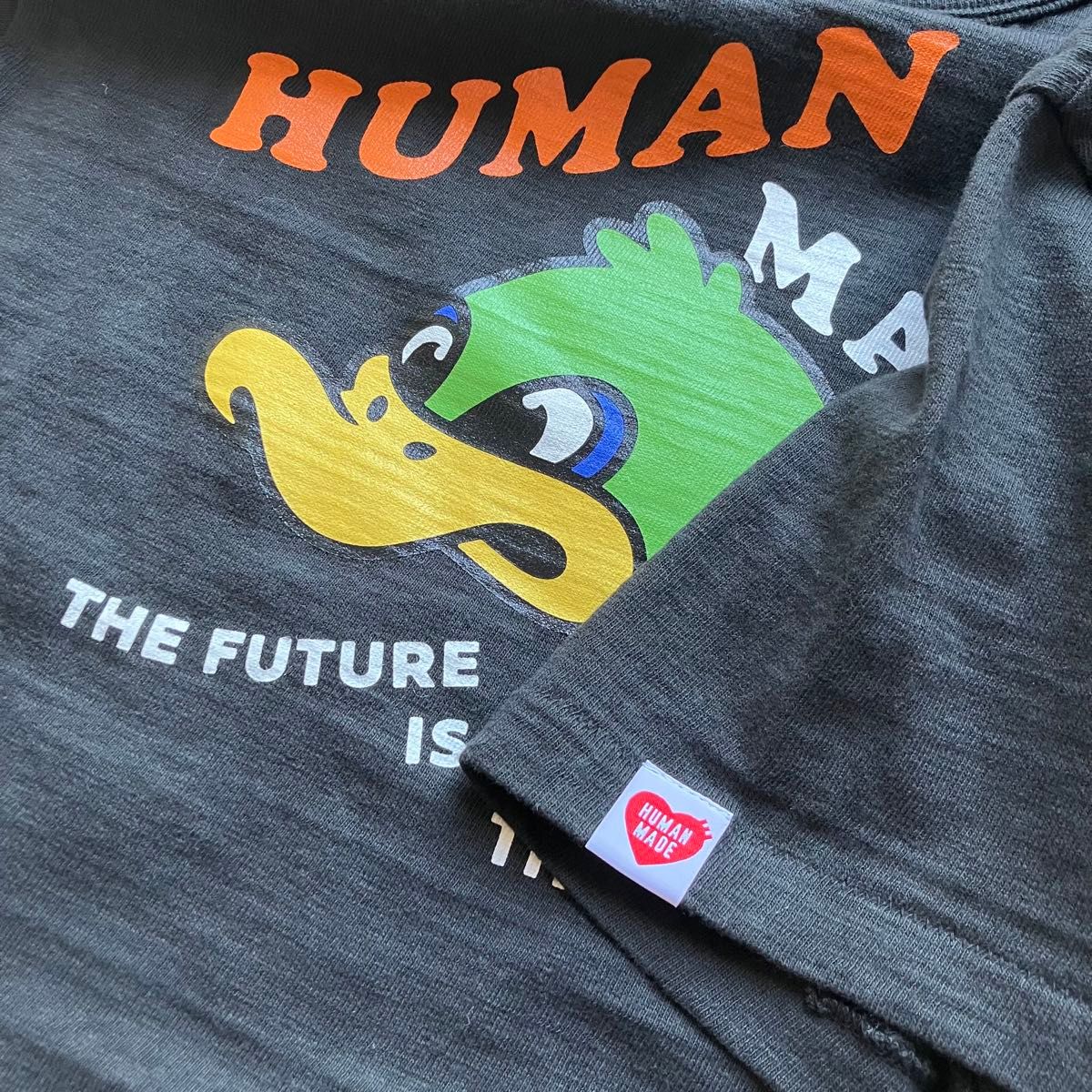 袋付 ヒューマンメイド ダックグラフィック tシャツ duck 袖ロゴ ブラック  HUMAN MADE 23aw  プリント