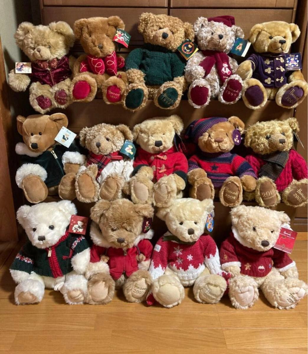ハロッズ Harrods テディベアイヤーベア 14体セット1996年~2009 ハロッズ Harrods テディベアイヤーベア 14体セット1996年~2009