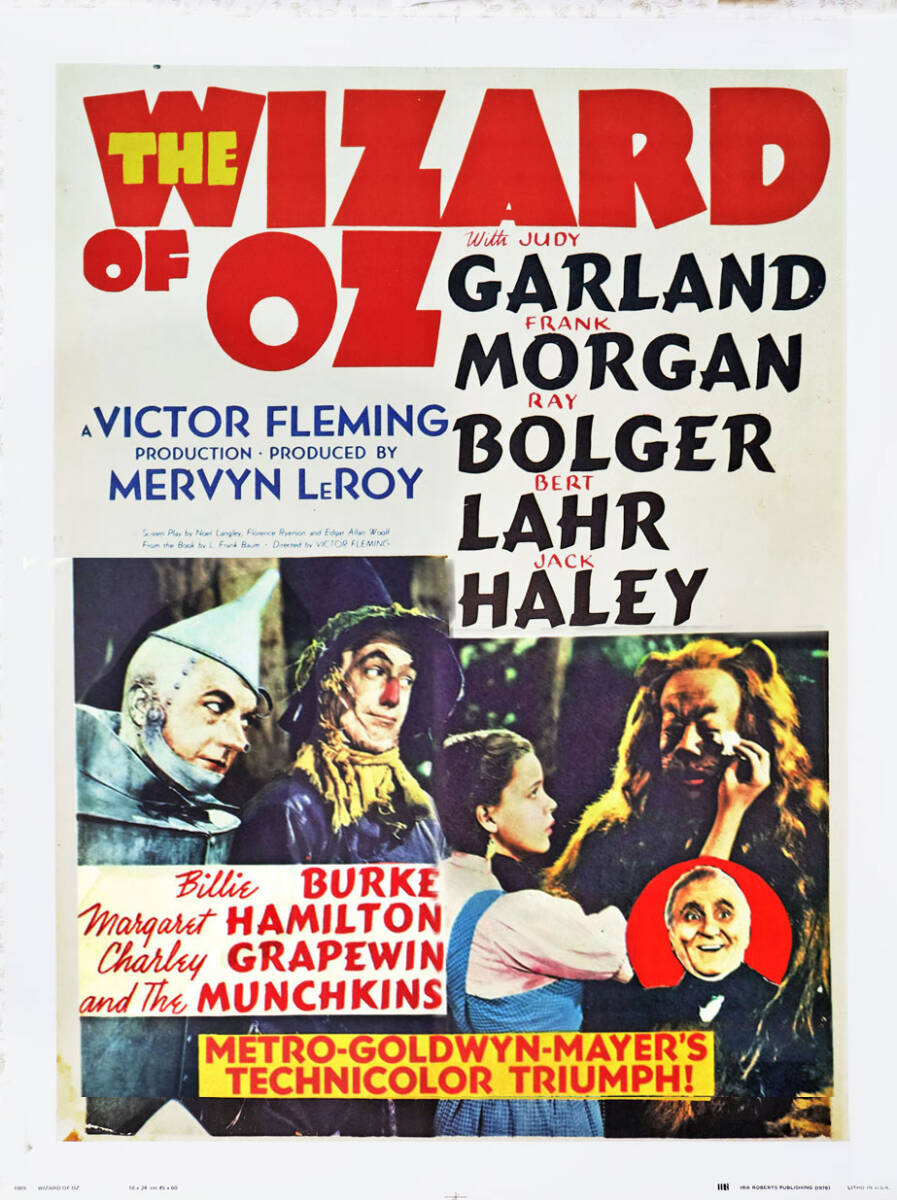 映画ポスター、『THE WIZARD Of OZ」「 オズの魔法使い」'39.米、47.0x63.5size,1978年print、V・フレミング監督、J・ガーランド主演_画像1