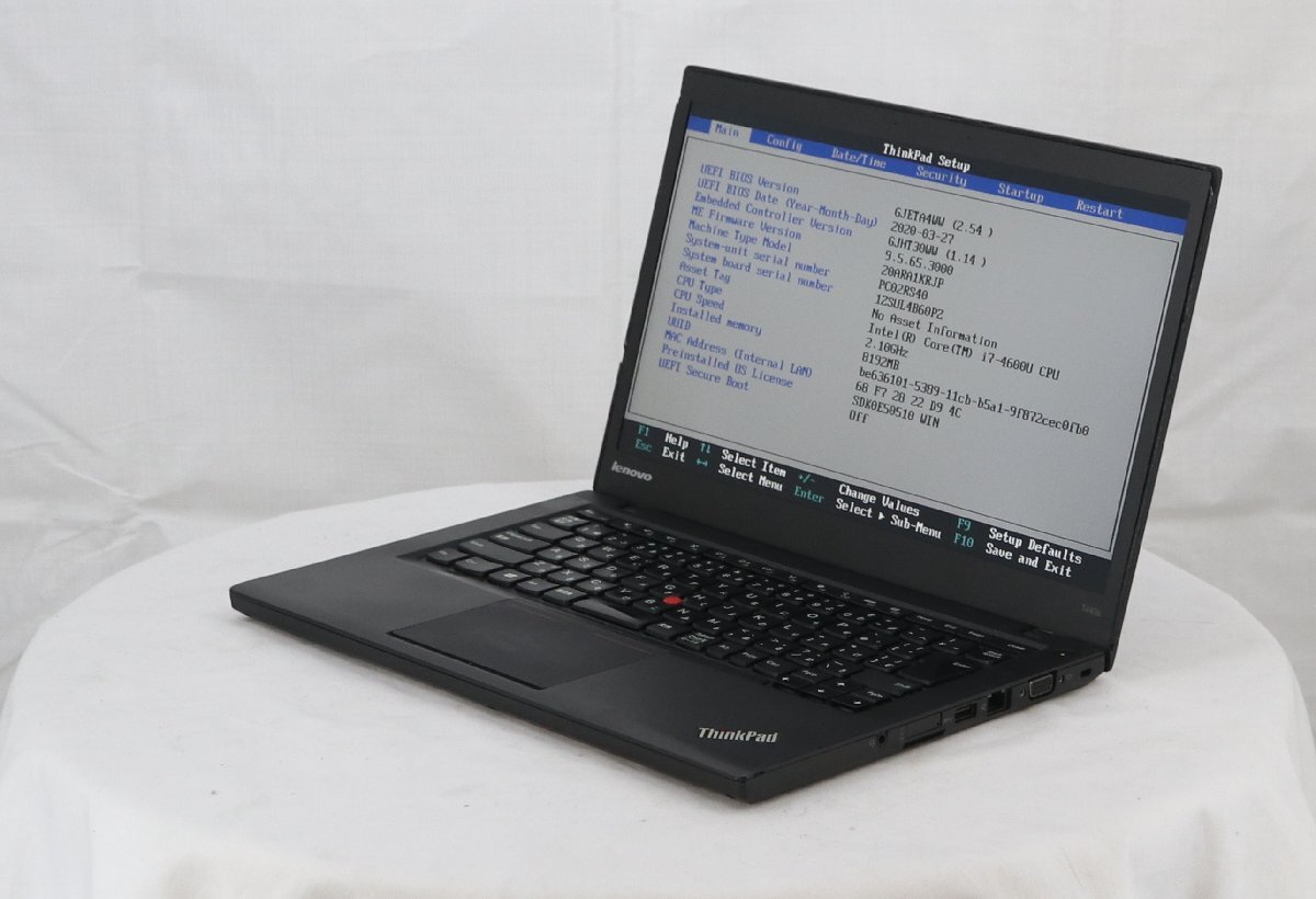 lenovo 20AR-A1KRJP ThinkPad T440s　Core i7 4600U 2.10GHz 8GB 1024GB(SSD)■現状品_画像1