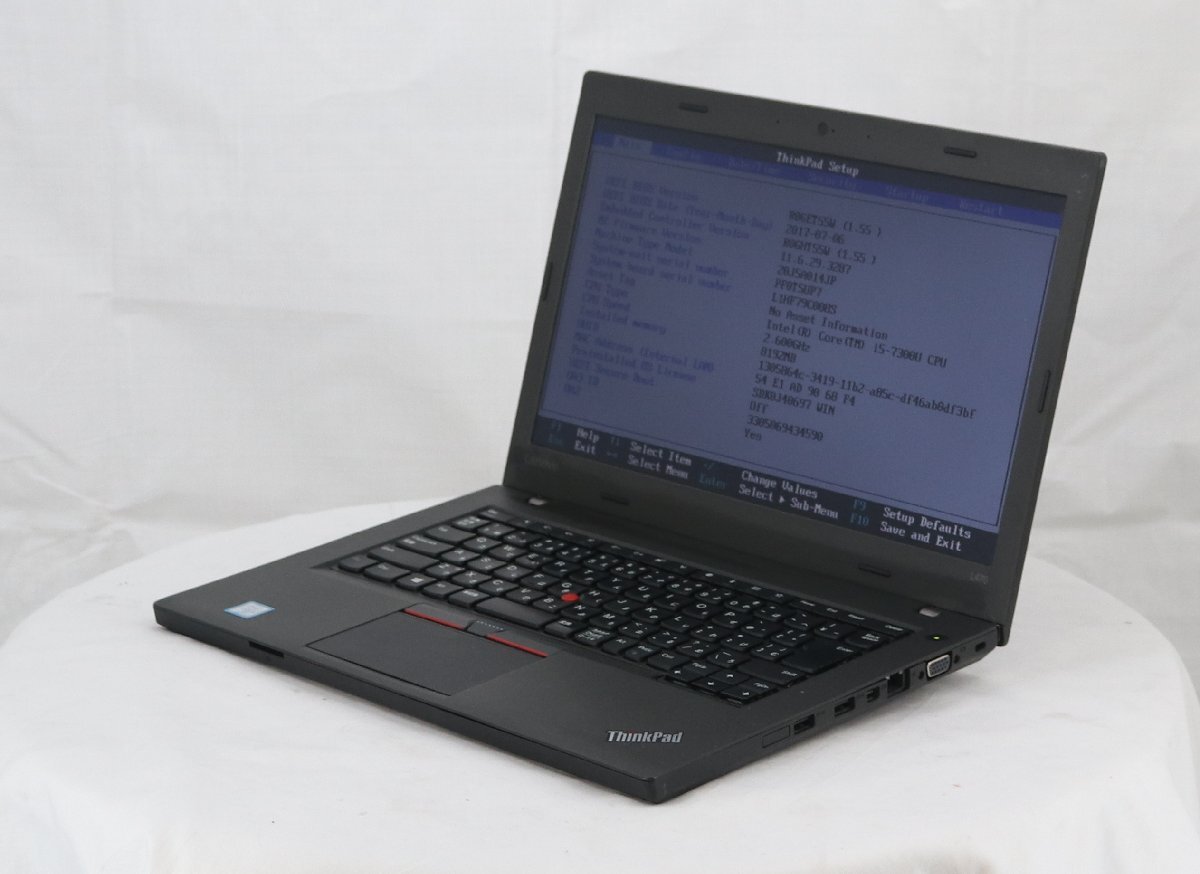 lenovo 20J5A014JP ThinkPad L470　Core i5 7300U 2.60GHz 8GB 128GB(SSD)■1週間保証_画像1