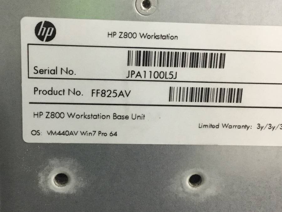 hp Z800 Workstation -　2x Xeon X5670 2.93GHz 8GB■現状品【TB】_画像4