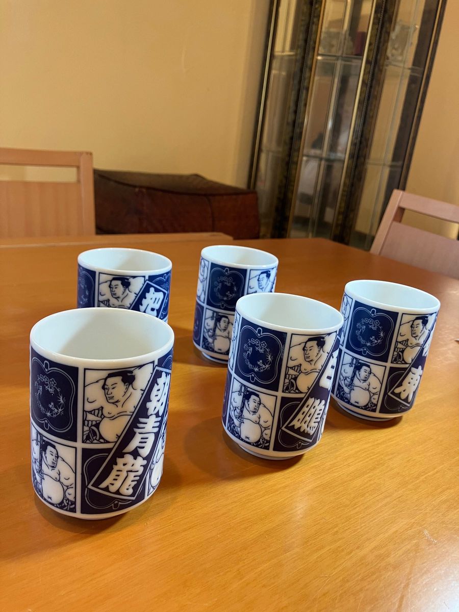相撲湯呑（180ml）［湯のみ・陶器製］ - ラブタイムカフェ