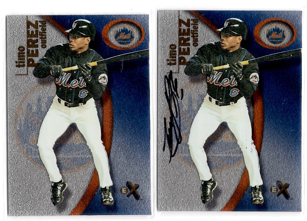 MLB 2001 Fleer EX Autograph Timo Perez ティモ・ペレス 直筆サイン&ルーキーカード　新品ミント状態品_画像1