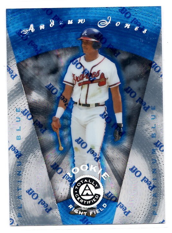 MLB1997 Pinnacle Totally Certified Platinum　Blue #106 Andruw Jones アンドリュー・ジョーンズ 新品ミント状態品_画像1