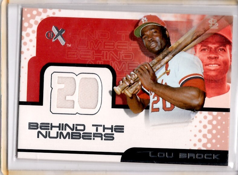 MLB 2001 Fleer E-X BEHIND THE MUMBERS LOU BROCK ルー・ブロック　ジャージカード 新品ミント状態品_画像1