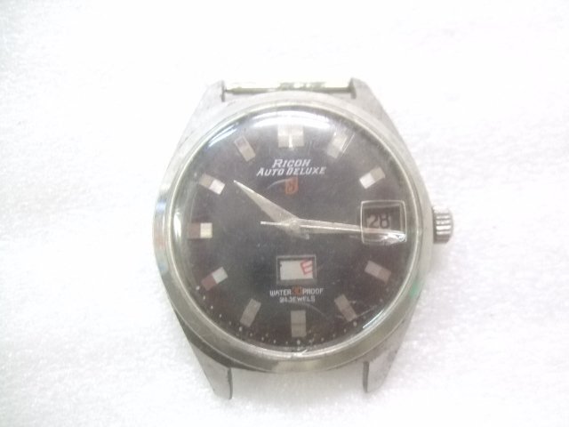 アンティーク60s珍品モデルリコー黒オートDXエイト自動巻き腕時計動品ジャンク品 Z825の画像1