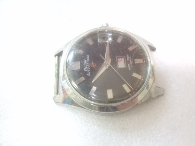 アンティーク60s珍品モデルリコー黒オートDXエイト自動巻き腕時計動品ジャンク品 Z825の画像4