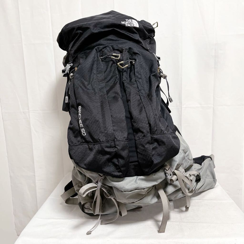 和313★ THE NORTH FACE BANCHEE 50 ザ・ノースフェイス バンチー トレッキング リュック バックパック ブラック グレー アウトドア