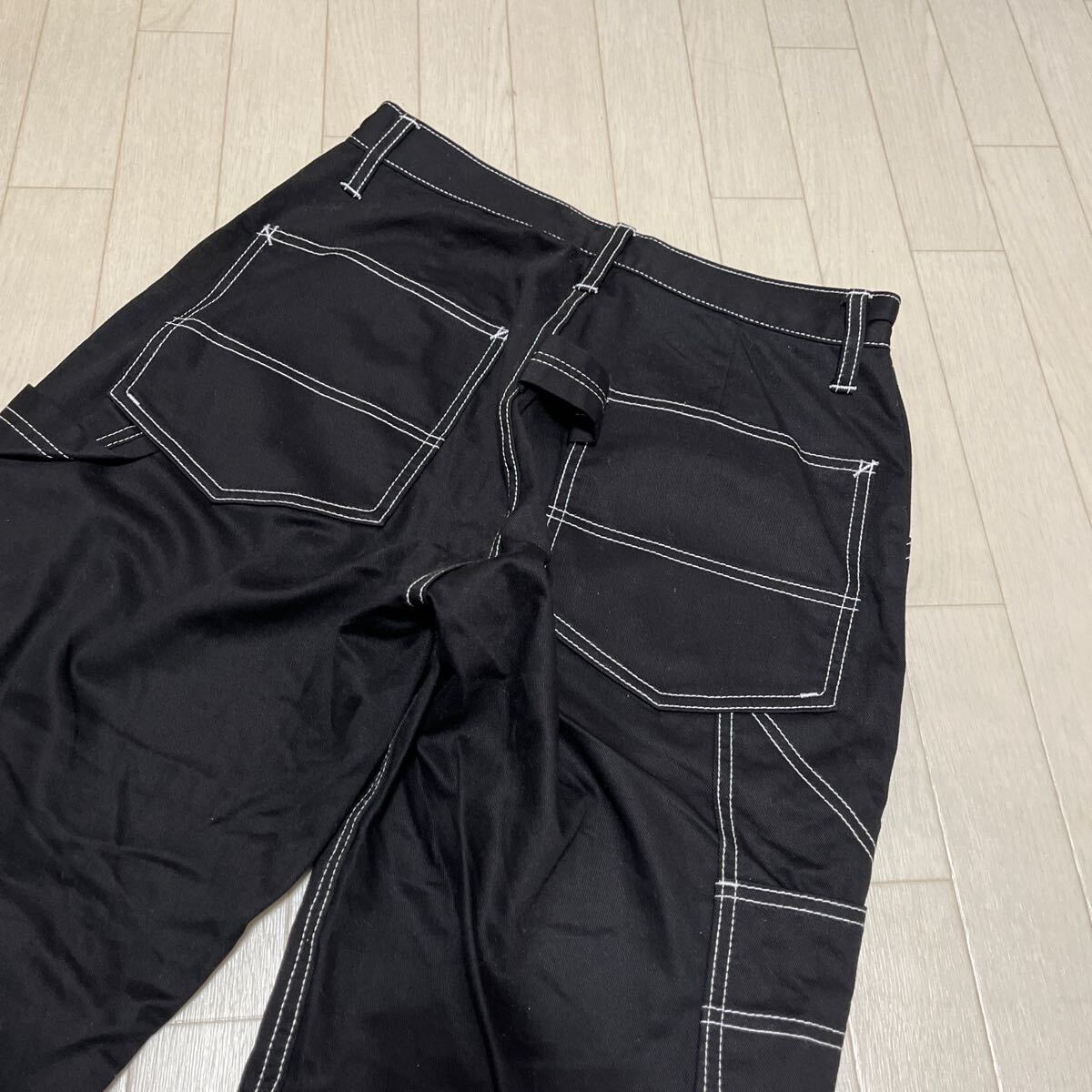 和319★ XLARGE CONTRAST STITCH WORK PANTS エクストララージ ワークパンツ ボトムス 30 ブラック メンズ_画像5