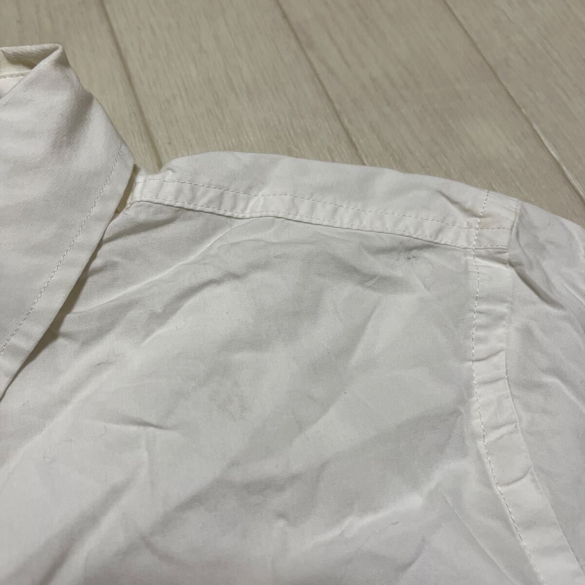 和327★ G-STAR RAW ジースターロゥ 半袖 ボタンシャツ ワンポイント ロゴ刺繍 L ホワイト メンズ_画像3