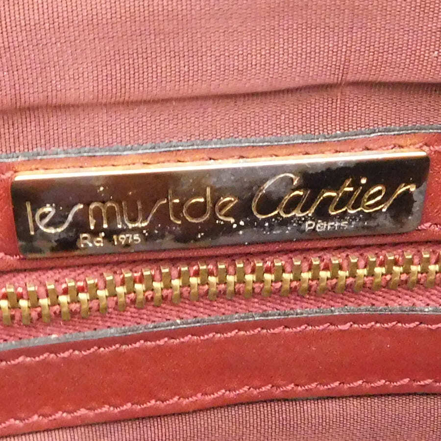 1円 ■ カルティエ ミニボストンバッグ レッド系 レザー マストライン お出掛け 旅行 Cartier ■E.Bom.tl-02の画像8