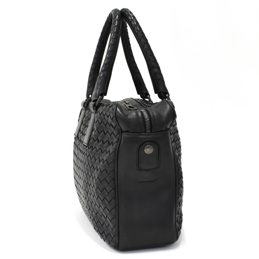 1円 ◎美品 BOTTEGA VENETA ボッテガヴェネタ ハンドバッグ ビジネス 173410 イントレチャート レザー ブラック◎K.Cigi.hP-29の画像2