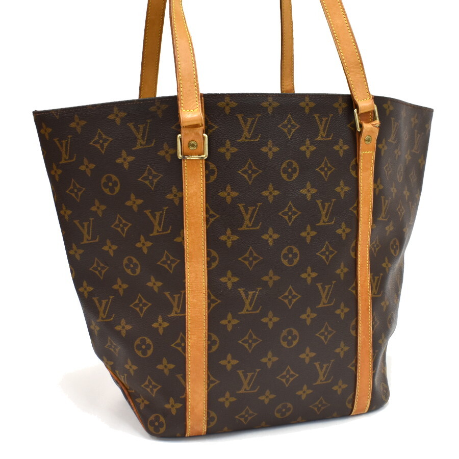 1円 ◆LOUIS VUITTON ルイヴィトン ショルダーバッグ サックショッピング M51108 モノグラム キャンバス ブラウン◆E.Csr.tI-09の画像1