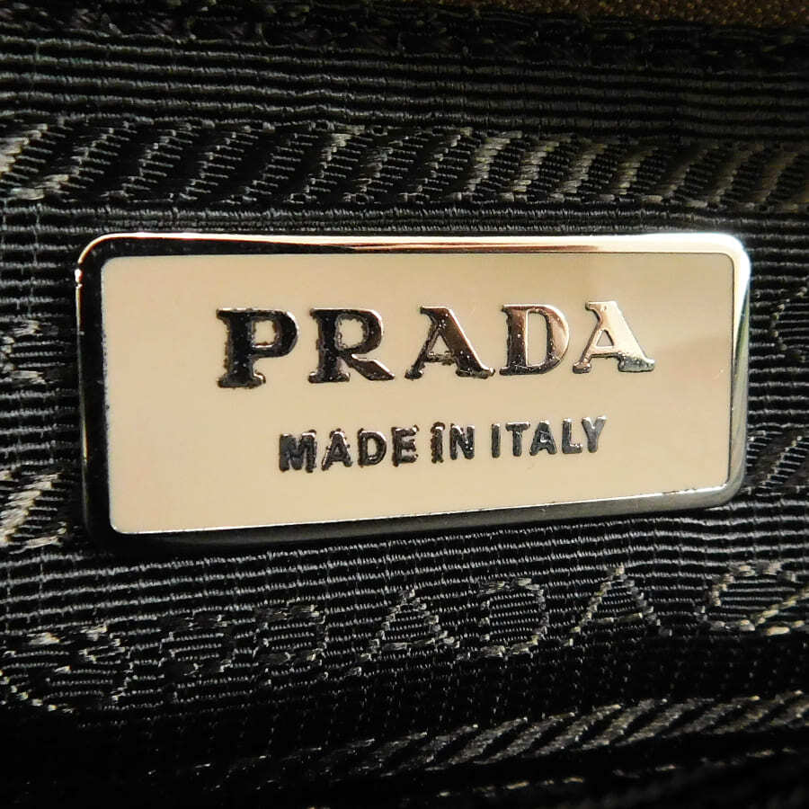 1 иен # прекрасный товар Prada портфель оттенок белого кожа бизнес командировка бренд PRADA #K.Cmur.hP-17