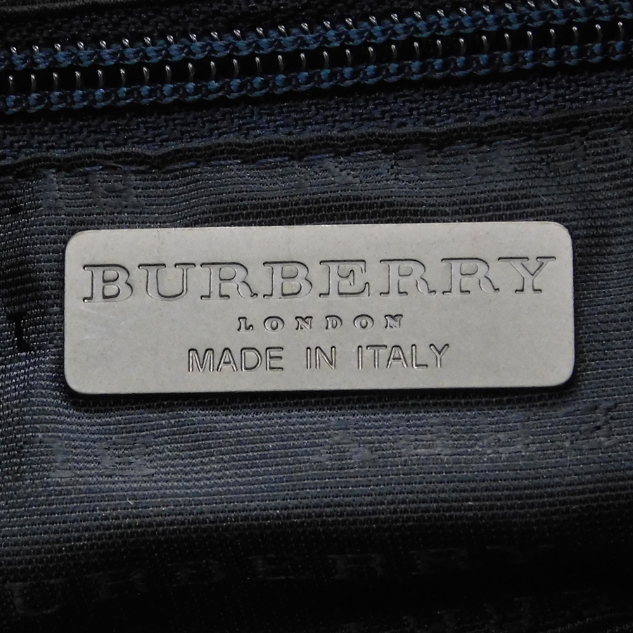 1 иен # Burberry сумка "Boston bag" оттенок черного nova проверка полиуретан × кожа мужчина Burberry #E.Csmr.oR-22