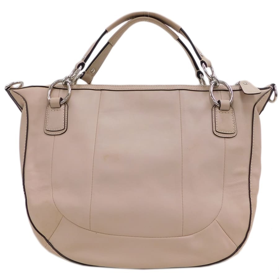 1 jpy # ultimate beautiful goods Coach handbag 19312 beige group leather .... stylish lovely COACH #E.Bee.hP-06