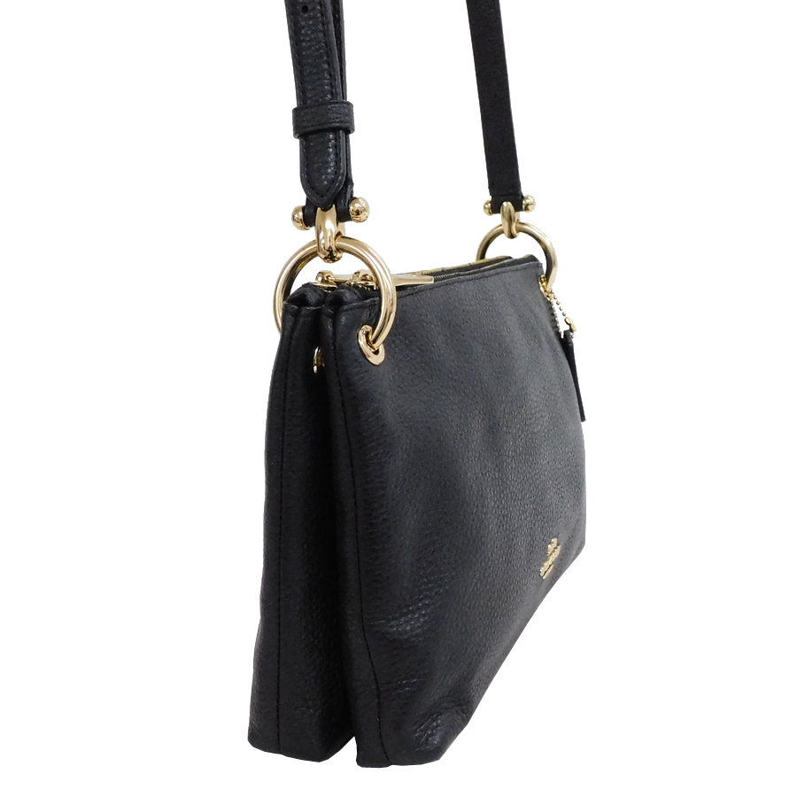 1 jpy # ultimate beautiful goods Coach shoulder bag Madison leather black group lady's F76645 COACH #E.Bii.zE-19