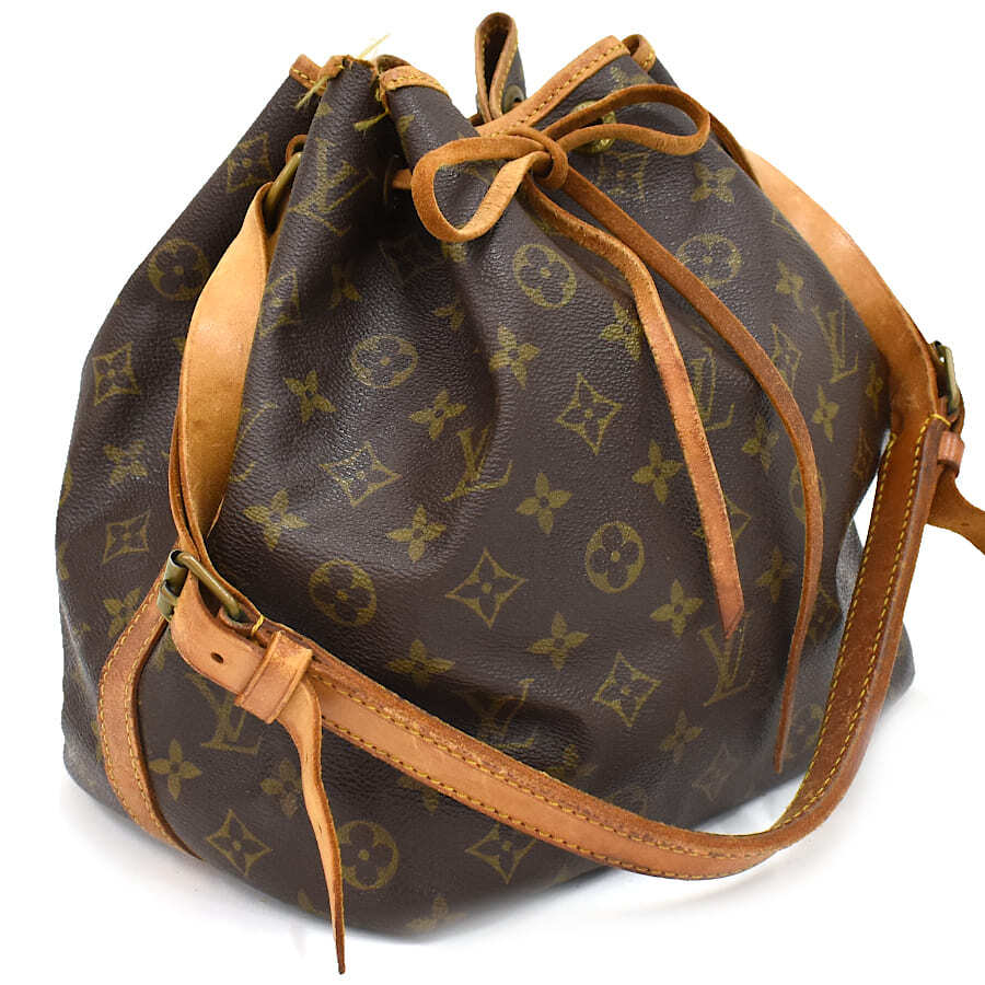 1円 ◆定価15万 美品 LOUIS VUITTON ルイヴィトン ショルダーバッグ プチノエ M42226 モノグラム ブラウン◆E.Cmgs.tI-18_画像1