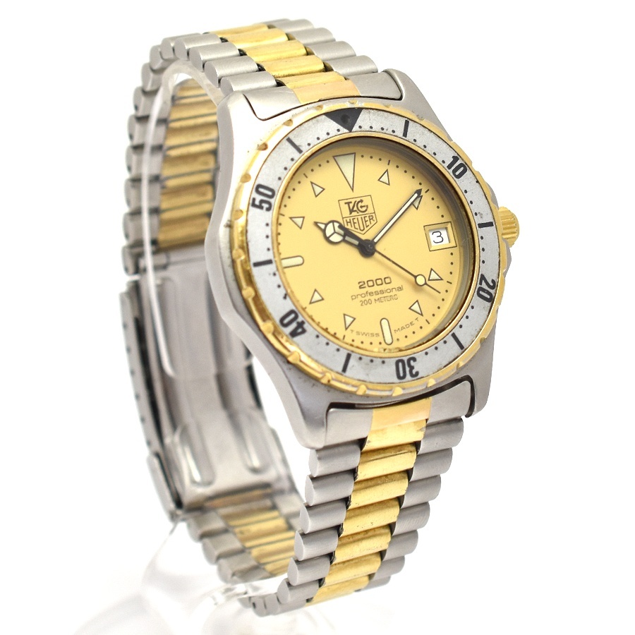 1 jpy * operation goods beautiful goods TAG Heuer wristwatch Professional 2000 series 974 006 SS×GP quarts *Csep