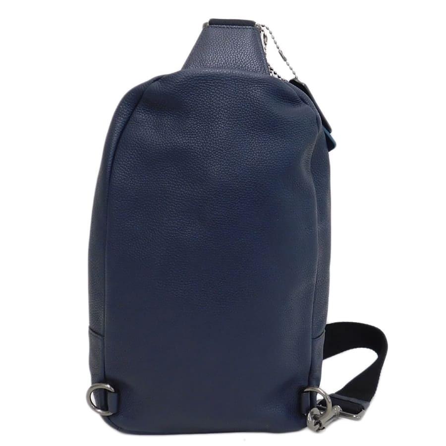 1円 ■ 極美品 コーチ ボディバッグ 72366 ネイビー系 レザー ヘリテージストライプ お洒落 COACH ■E.Brul.zE-13_画像2