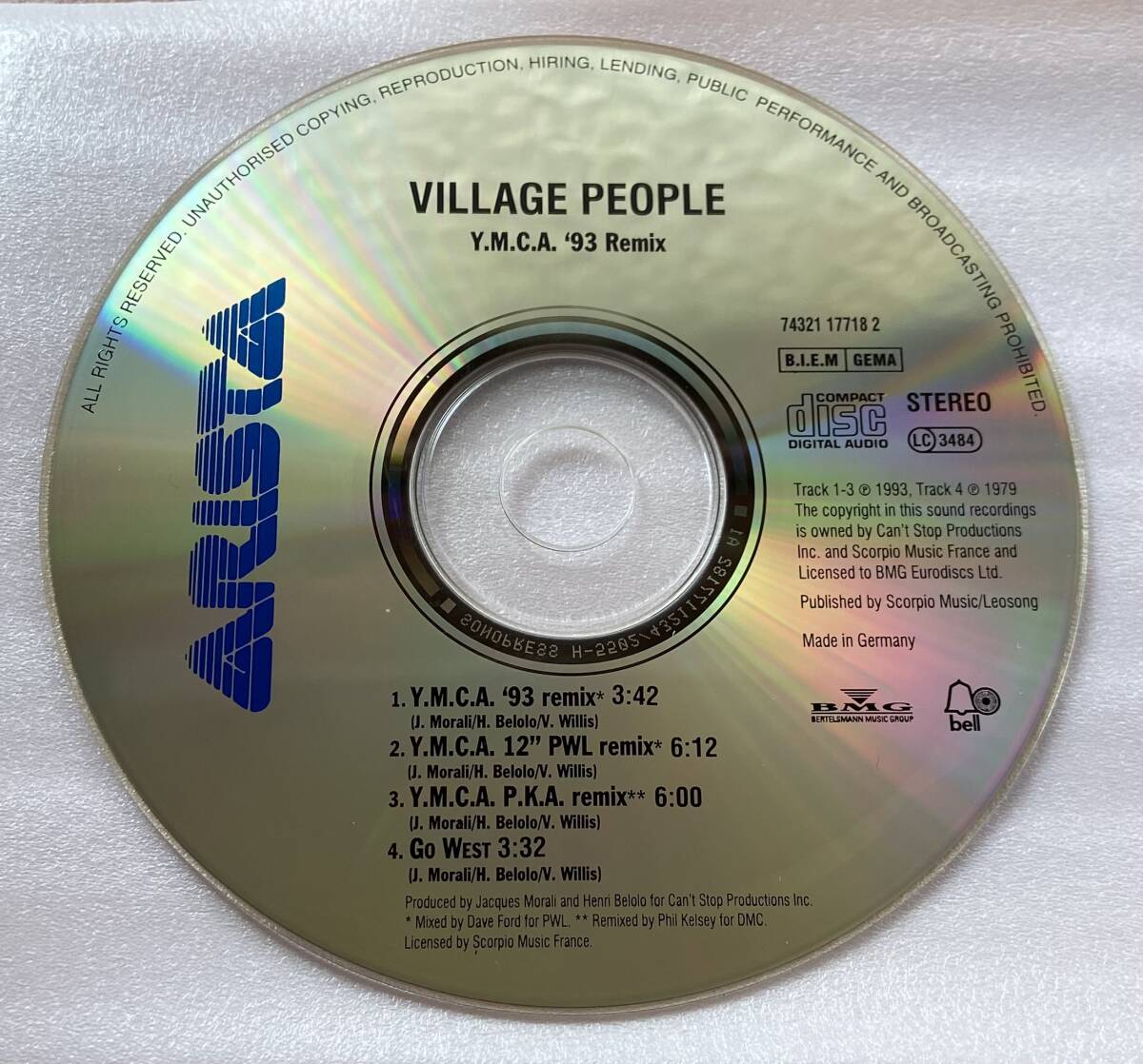 PWL.Village People / Y.M.C.A (1993 Remixes) / PWLとPKAのダブルリミックスMaxi-CDの画像3