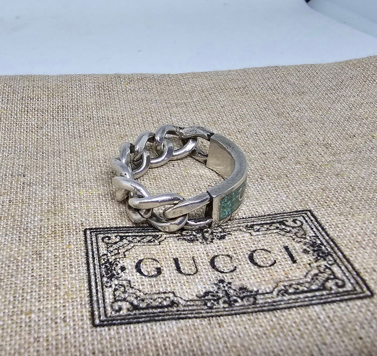 超レア廃盤品】GUCCI エナメル ロゴ チェーン リング|Yahoo 超レア廃盤品】GUCCI エナメル ロゴ チェーン リング|Yahoo