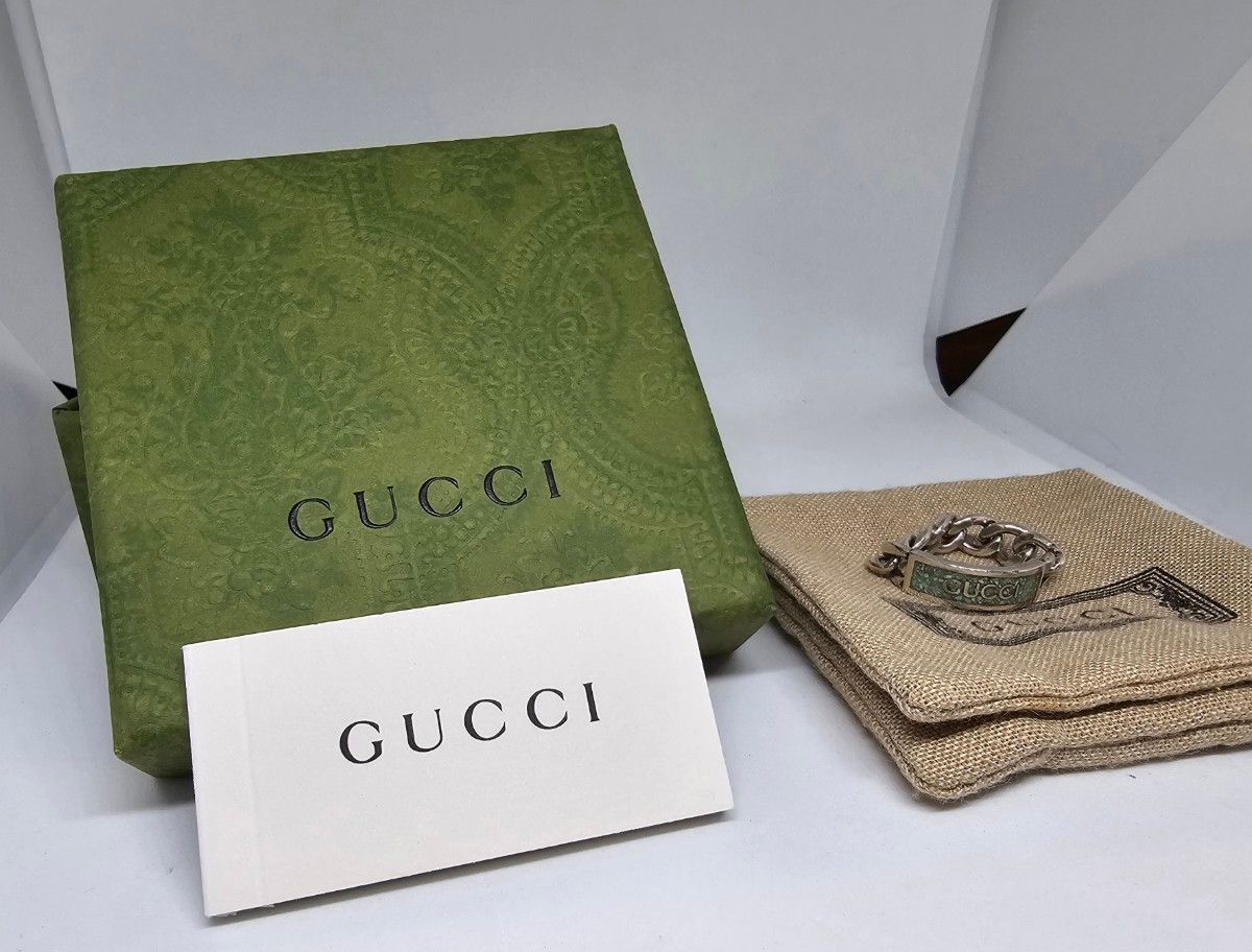超レア廃盤品】GUCCI エナメル ロゴ チェーン リング|Yahoo 超レア廃盤品】GUCCI エナメル ロゴ チェーン リング|Yahoo