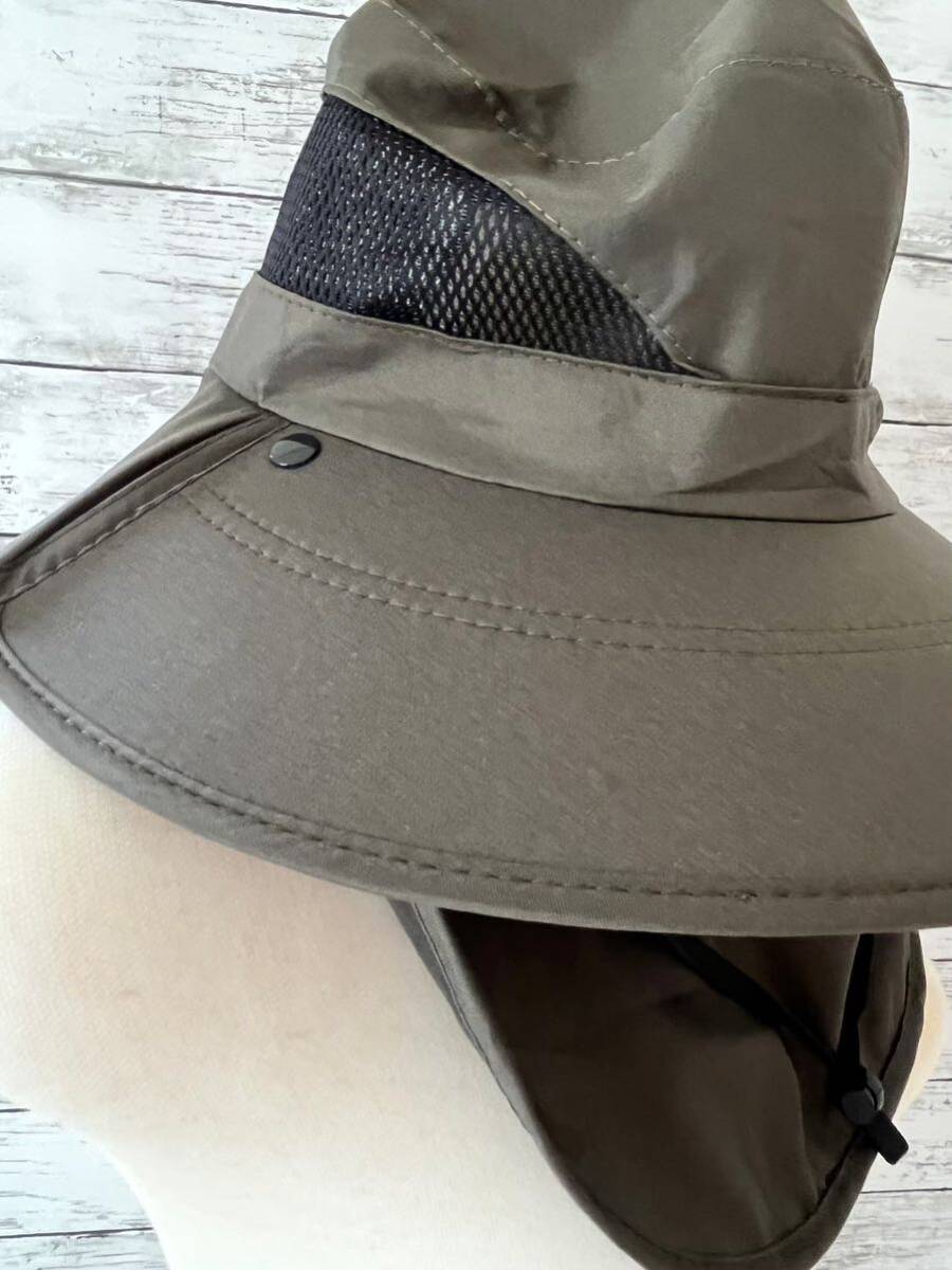 サファリハット　UVカット サンバイザー　男女　帽子 日焼け防止 つばひろ帽子　紫外線防止　メッシュ素材防止　紐付き帽子　黒
