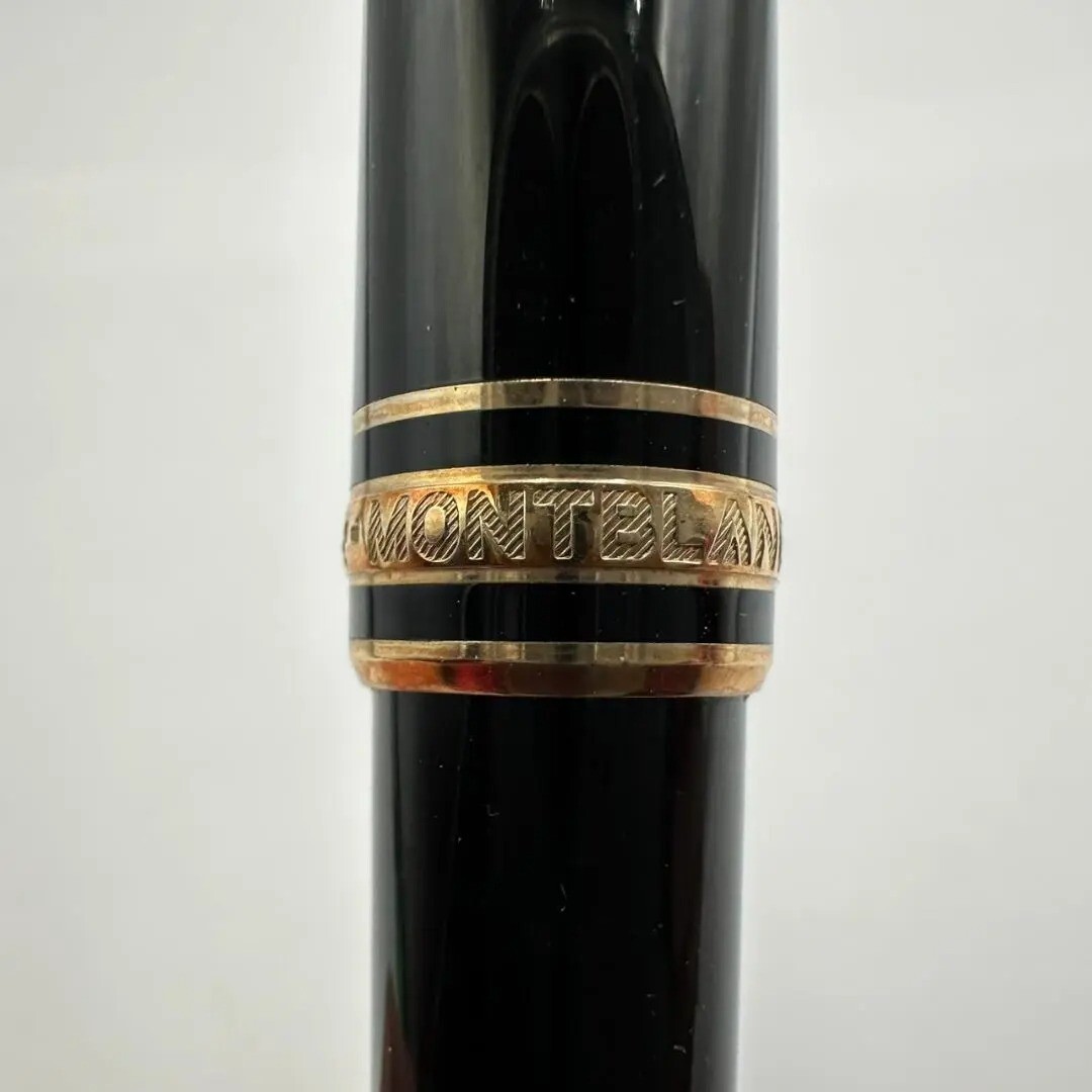 F326-U35-80 ◎ MONTBLANC モンブラン 回転式ボールペン ツイスト式 筆記用具 文房具 ブラックカラー ゴールドクリップ 全長:約13.5cm ③_画像4
