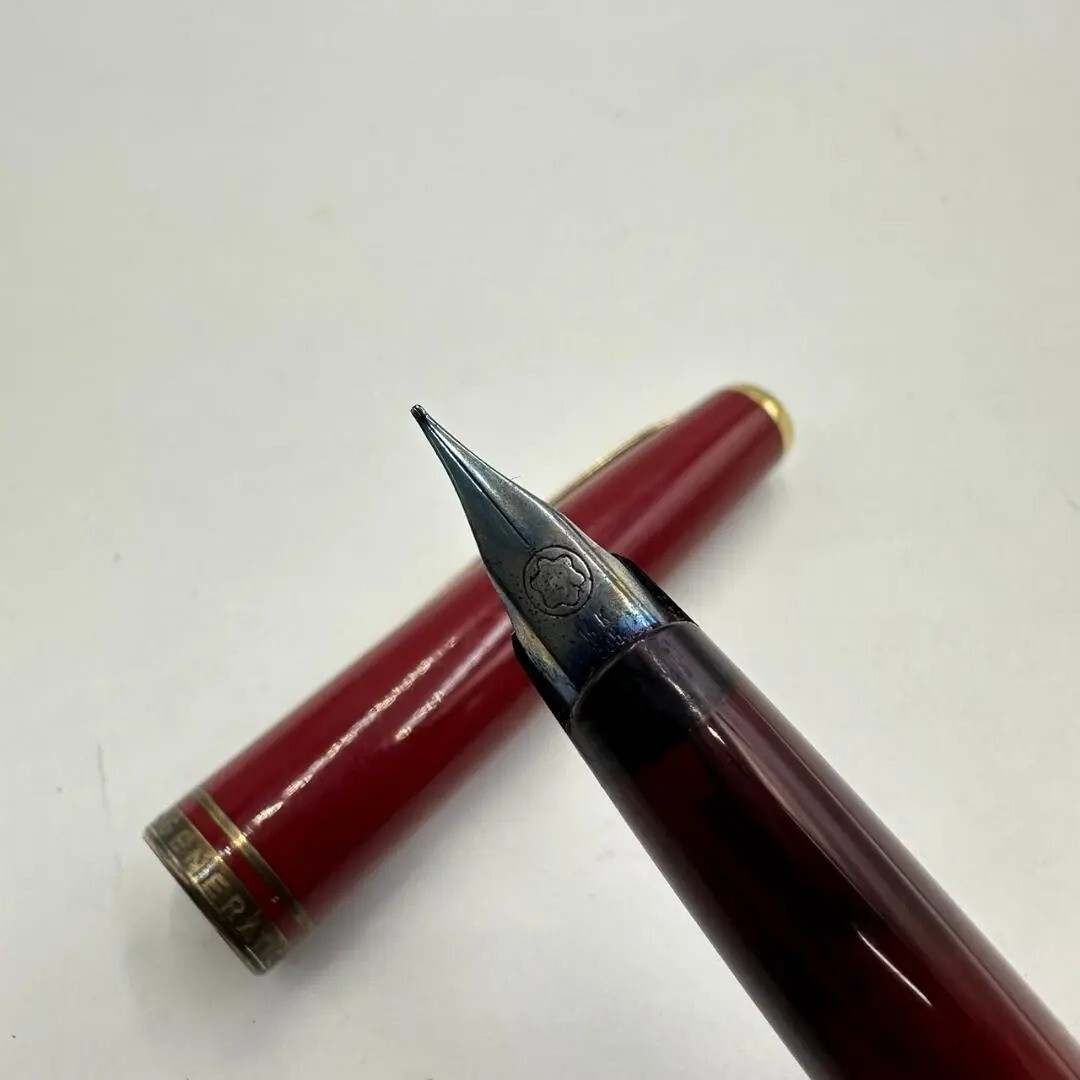 F329-U35-100 * MONTBLANC Montblanc generation fountain pen white Star pen .:14K 585 red color Gold clip ③