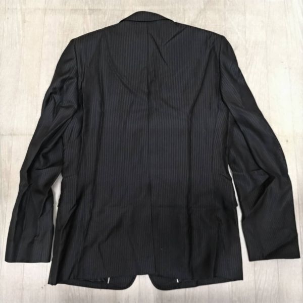 H629-U13-2320 Versace Versace men's suit tailored single jacket & pants stripe black XXL top and bottom set ⑥