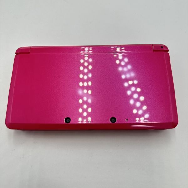 H220-I47-1092 NINTENDO 任天堂 ニンテンドー 3DS CTR-001 ゲーム機 ピンク 充電器付き 通電確認済み ①_画像3
