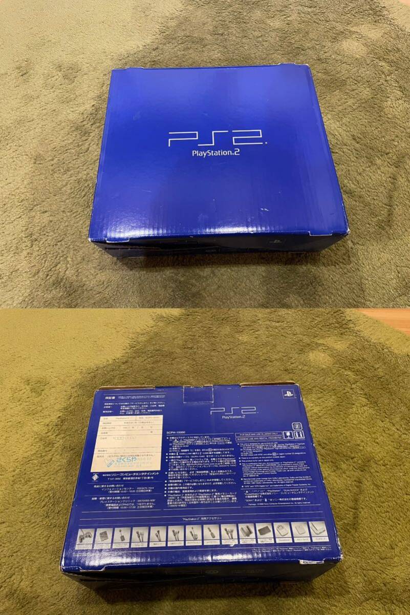 店頭展示品 未使用品 ps2 初代 SONY ソニー PlayStation PS2 チャコール・ブラック SCPH-10000 CB 本体セットの画像1