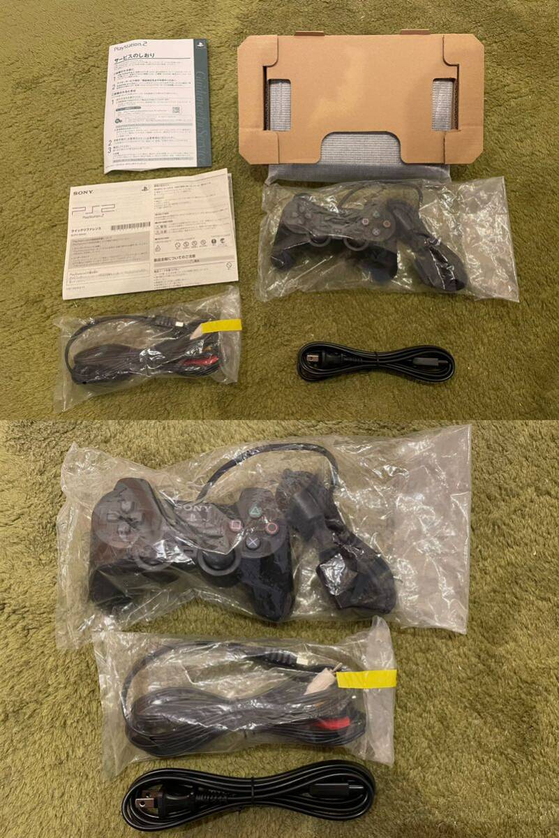 店頭展示品　未使用品　SONY ソニー PlayStation PS2 チャコール・ブラック 薄型 SCPH-90000 CB 本体セット_画像4