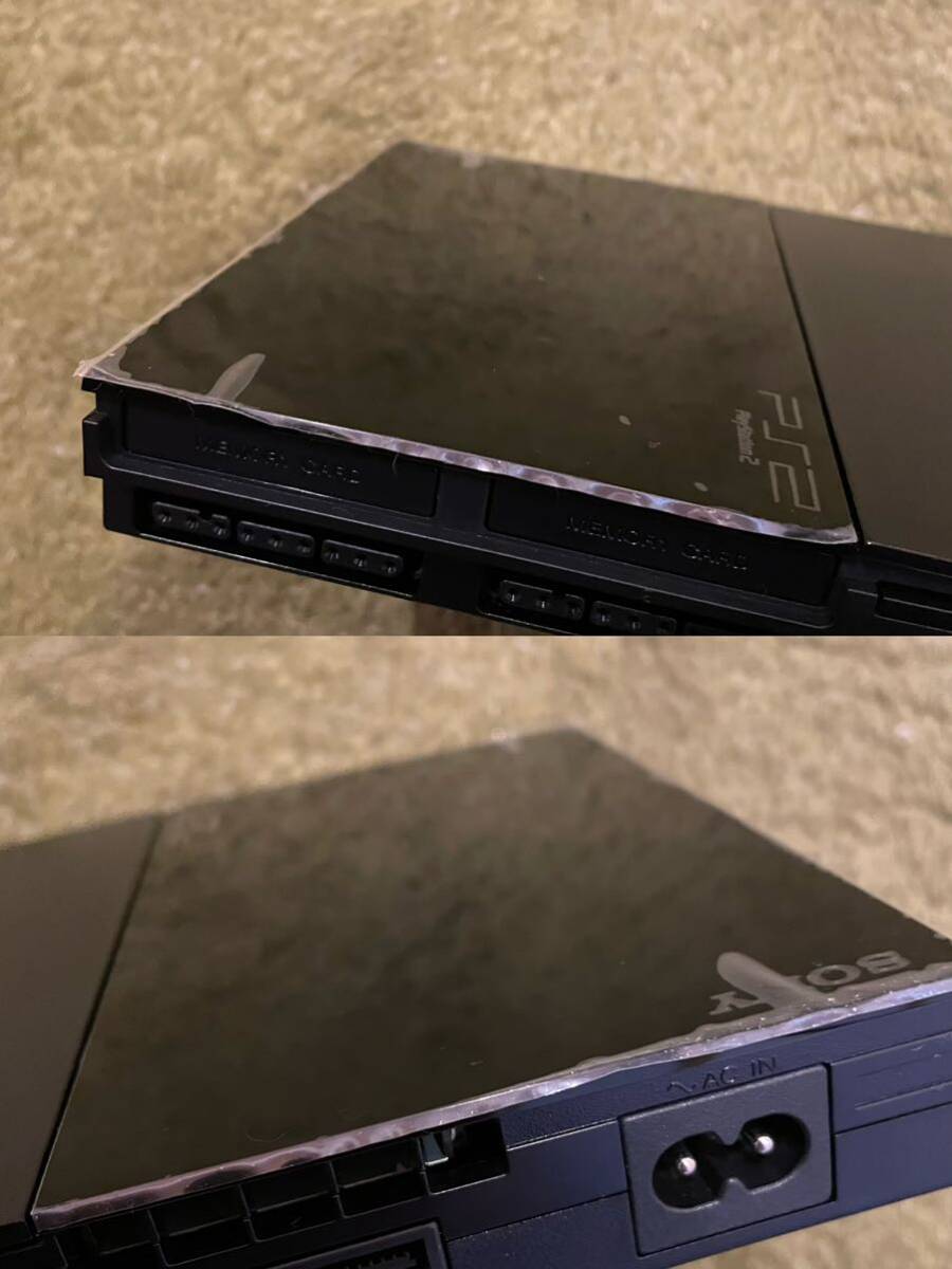 店頭展示品　未使用品　SONY ソニー PlayStation PS2 チャコール・ブラック 薄型 SCPH-90000 CB 本体セット_画像9