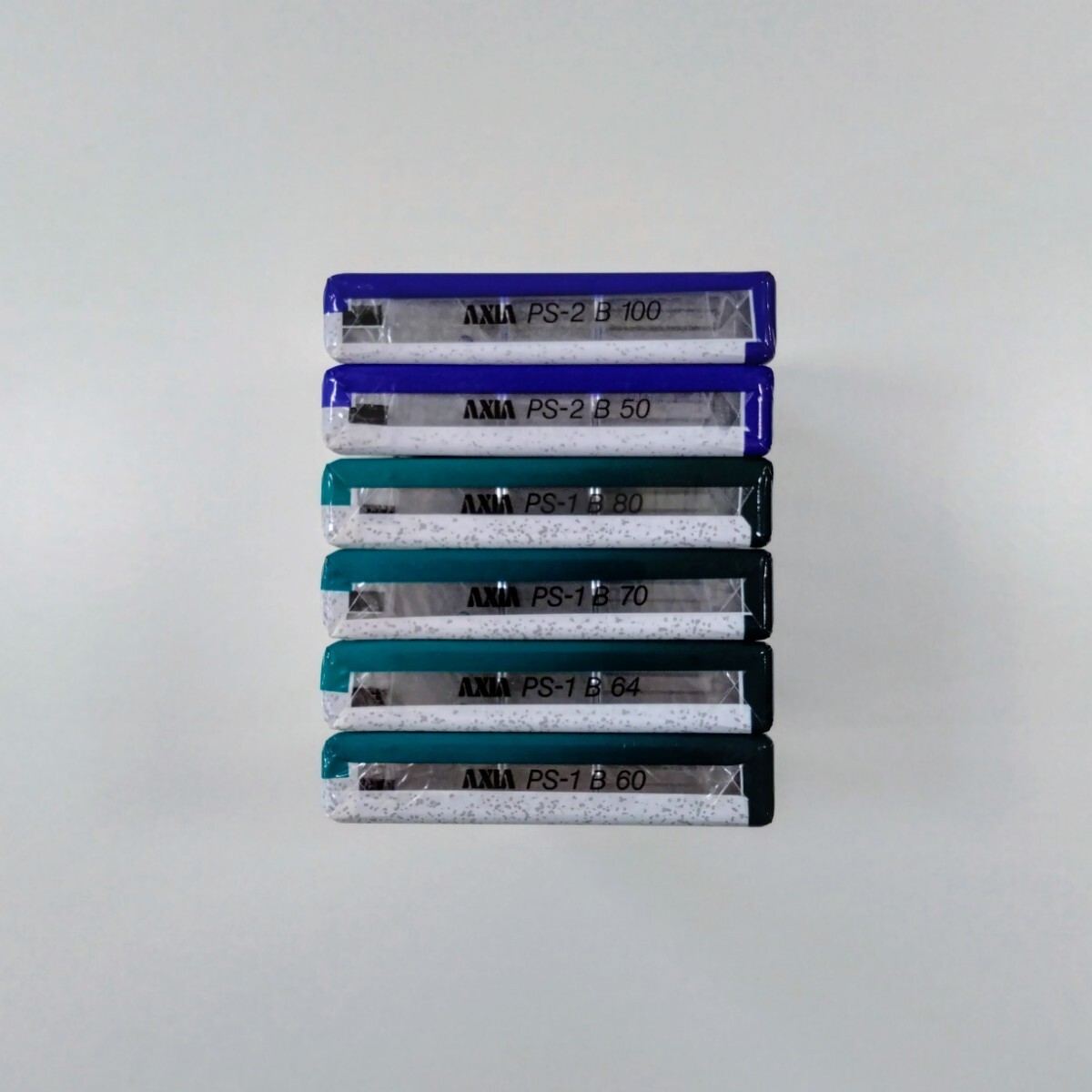 [未開封品・1本小キズあり] AXIA カセットテープ PS-II 100・50(ハイポジション）、PS-I 80・70・64・60（ノーマルポジション）計6本セット_画像6