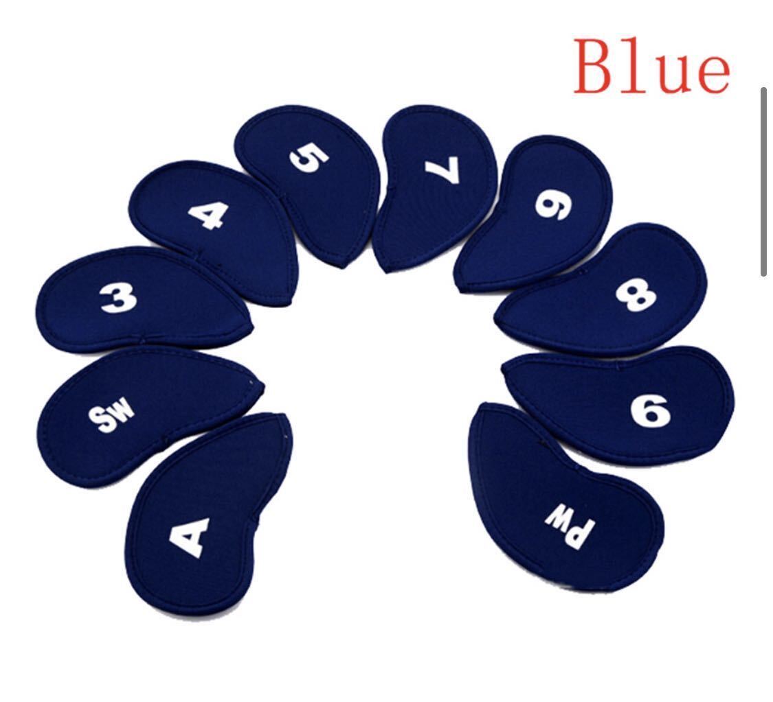  new goods Golf iron cover head cover number attaching 10 sheets blue color 